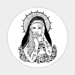 Tattooed Mother Mary Magnet